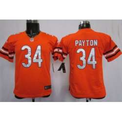 Youth Nike Chicago Bears #34 Walter Payton Orange Game Jerseys