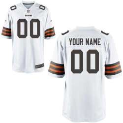 Youth Nike Cleveland Browns Customized White Team Color Stitched NFL Game Jersey