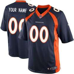 Youth Nike Denver Broncos Customized Navy Blue Team Color Stitched NFL Game Jersey