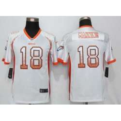 Youth Nike Denver Broncos #18 Manning Drift Fashion White Stitched Elite Jersey