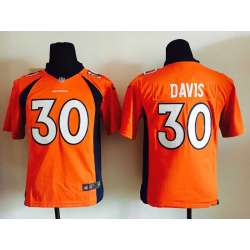 Youth Nike Denver Broncos #30 Terrell Davis Orange Team Color Game Jerseys