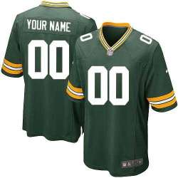 Youth Nike Green Bay Packers Customized Green Team Color Stitched NFL Game Jersey