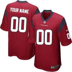 Youth Nike Houston Texans Customized Red Team Color Stitched NFL Game Jersey