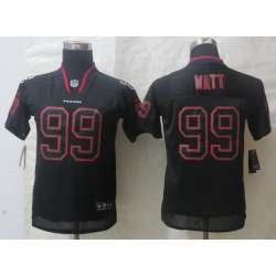 Youth Nike Houston Texans #99 Watt Lights Out Black Elite Jerseys