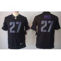 Youth Nike Limited Baltimore Ravens #27 Ray Rice Black Impact Jerseys