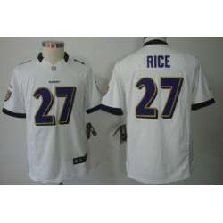 Youth Nike Limited Baltimore Ravens #27 Ray Rice White Jerseys