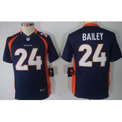 Youth Nike Limited Denver Broncos #24 Champ Bailey Blue Jerseys