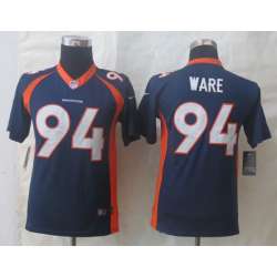 Youth Nike Limited Denver Broncos #94 Ware Blue Jerseys