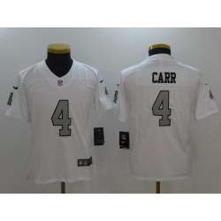 Youth Nike Limited Oakland Raiders #4 Derek Carr White Stitched NFL Rush Jersey