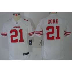 Youth Nike Limited San Francisco 49ers #21 Frank Gore White Jerseys