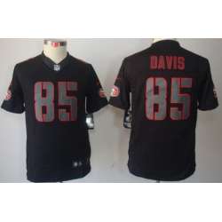 Youth Nike Limited San Francisco 49ers #85 Vernon Davis Black Impact Jerseys