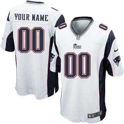 Youth Nike New England Patriots Customized White Team Color Stitched NFL Game Jersey