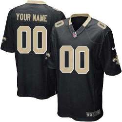 Youth Nike New Orleans Saints Customized Black Team Color Stitched NFL Game Jersey