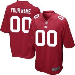 Youth Nike New York Giants Customized Red Team Color Stitched NFL Game Jersey