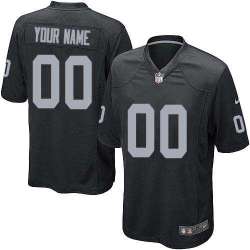 Youth Nike Oakland Raiders Customized Balck Team Color Stitched NFL Game Jersey