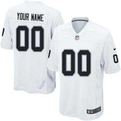 Youth Nike Oakland Raiders Customized White Team Color Stitched NFL Game Jersey
