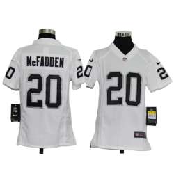 Youth Nike Oakland Raiders #20 Darren McFadden White Game Jerseys