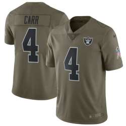 Youth Nike Oakland Raiders #4 Derek Carr Olive Salute To Service Limited Jersey