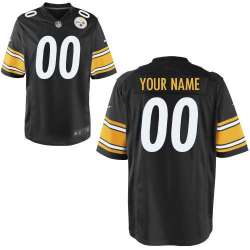 Youth Nike Pittsburgh Steelers Customized Black Team Color Stitched NFL Game Jersey