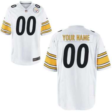 Youth Nike Pittsburgh Steelers Customized White Team Color Stitched NFL Game Jersey