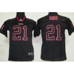 Youth Nike San Francisco 49ers #21 Frank Gore Lights Out Black Jerseys