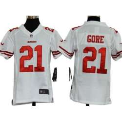 Youth Nike San Francisco 49ers #21 Frank Gore White Game Jerseys