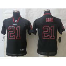 Youth Nike San Francisco 49ers #21 Gore Lights Out Black Elite Jerseys
