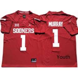 Youth Oklahoma Sooners 1 Kyler Murray Red College Football Jersey (1)