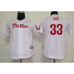 Youth Philadelphia Phillies #33 Lee White Jerseys