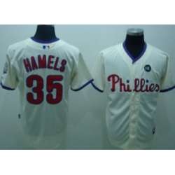 Youth Philadelphia Phillies #35 HAMELS Cream Jerseys