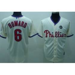 Youth Philadelphia Phillies #6 Howard Cream Jerseys
