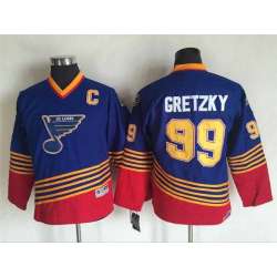 Youth St. Louis Blues #99 Wayne Gretzky Blue CCM Throwback Stitched NHL Jersey