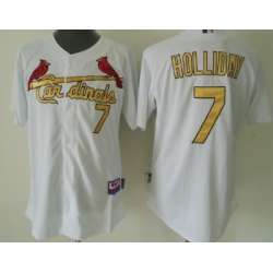 Youth St. Louis Cardinals #7 Matt Holliday White With Gold Jerseys