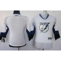 Youth Tampa Bay Lightning Customized White Stitched Hockey Jersey