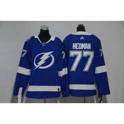 Youth Tampa Bay Lightning #77 Victor Hedman Blue Adidas Stitched Jersey