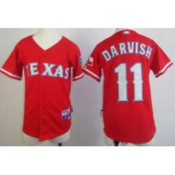 Youth Texas Rangers #11 Yu Darvish Red Jerseys