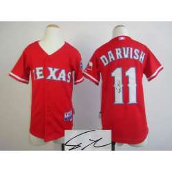 Youth Texas Rangers #11 Yu Darvish Red Signature Edition Jerseys