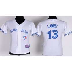 Youth Toronto Blue Jays #13 Brett Lawrie 2012 White Jerseys