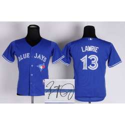 Youth Toronto Blue Jays #13 Brett Lawrie Blue Signature Edition Jerseys