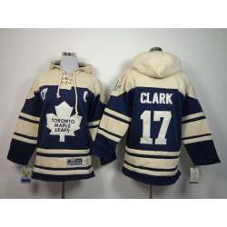 Youth Toronto Maple Leafs #17 Wendel Clark Navy Blue Hoodie