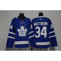 Youth Toronto Maple Leafs #34 Auston Matthews Blue Adidas Jersey