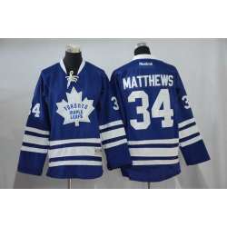 Youth Toronto Maple Leafs #34 Matthews Blue 3RD Stitched NHL Jersey