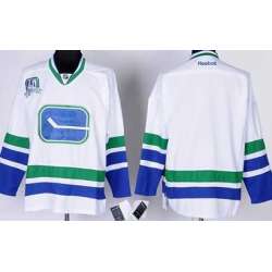 Youth Vancouver Canucks Customized White Third Stitched Hockey Jersey