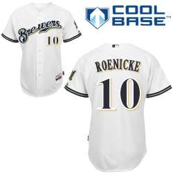 #10 Ron Roenicke White MLB Jersey-Milwaukee Brewers Stitched Cool Base Baseball Jersey