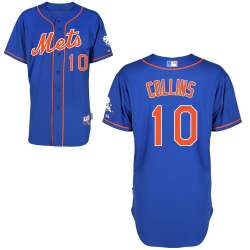 #10 Terry Collins Blue MLB Jersey-New York Mets Stitched Cool Base Baseball Jersey