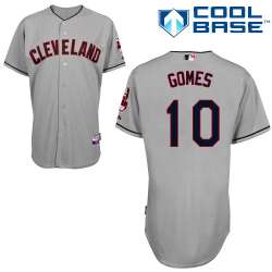 #10 Yan Gomes Gray MLB Jersey-Cleveland Indians Stitched Cool Base Baseball Jersey