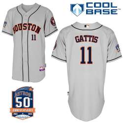 #11 Evan Gattis Gray MLB Jersey-Houston Astros Stitched Cool Base Baseball Jersey