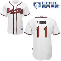 #11 Gerald Laird White MLB Jersey-Atlanta Braves Stitched Cool Base Baseball Jersey