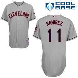 #11 Jose Ramirez Gray MLB Jersey-Cleveland Indians Stitched Cool Base Baseball Jersey