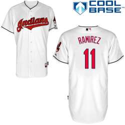 #11 Jose Ramirez White MLB Jersey-Cleveland Indians Stitched Cool Base Baseball Jersey